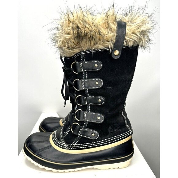 Sorel Womens Boots Joan of Artic Winter Faux Fur Insulated Waterproof Black 7 - Picture 6 of 14